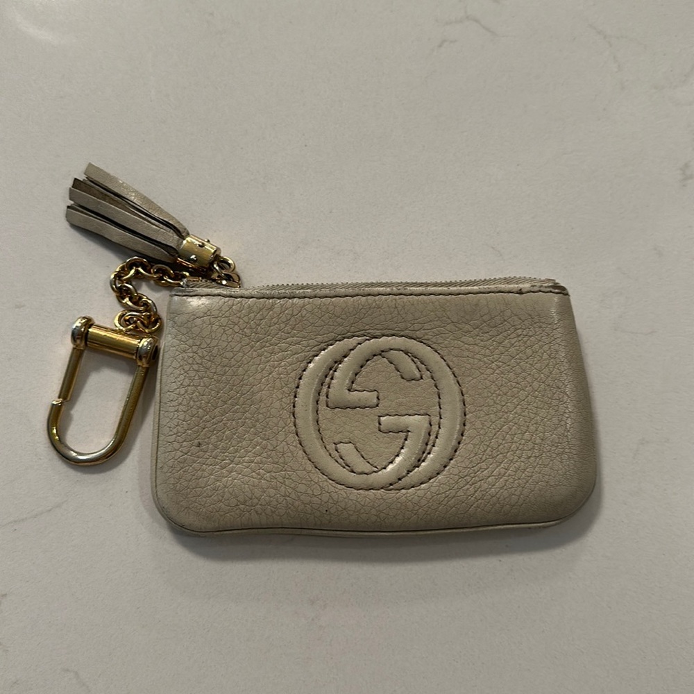Gucci Soho Keychain Wallet, mystic white